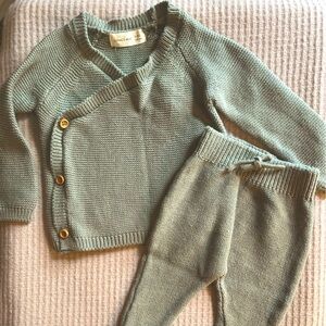 3-6 Quincy Mae Footed Knit Set